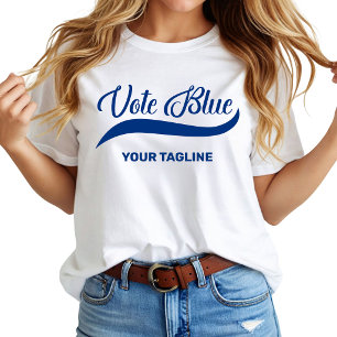 Trendy Custom Vote Blue Political T-Shirt