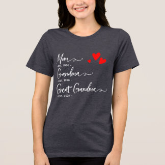 Trendy Custom Year Mom Grandma Great GrandmT-Shirt Tri-Blend Shirt
