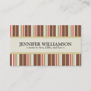 Trendy Customised Mummy Calling Cards Stripes : 09