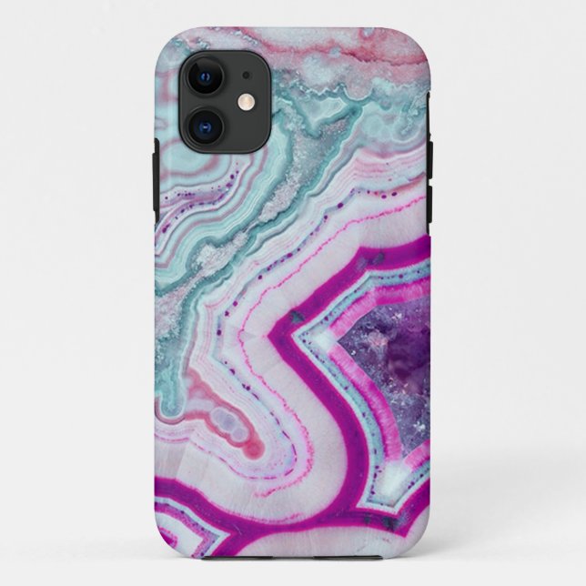 Trendy Cute Agate Geode Case-Mate iPhone Case (Back)