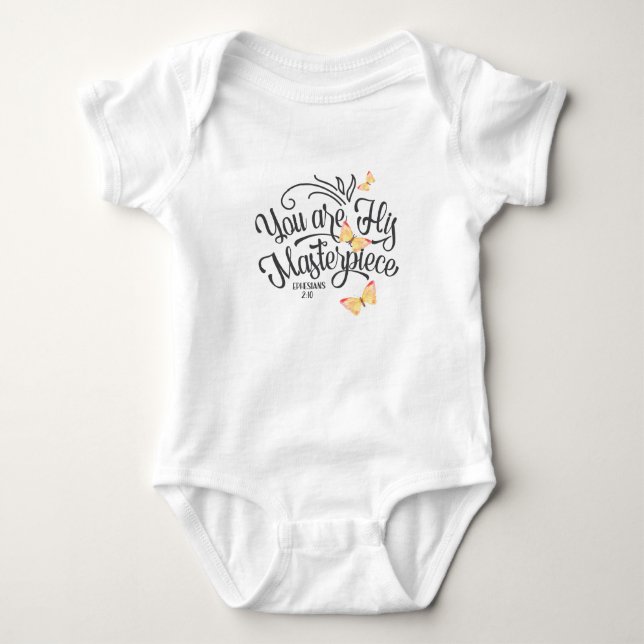 Trendy Cute Baby Clothes With Bible Quote Bodysuit (Front)