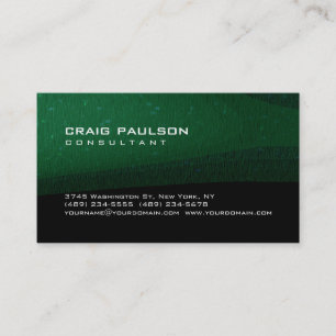 Trendy Cute Black Green Pattern Chic Business Card