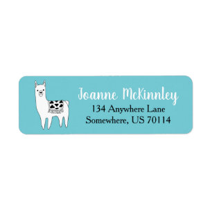 Trendy Cute Black & White Llama Sketch