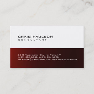 Trendy Cute Chic Dark Red White Business Card