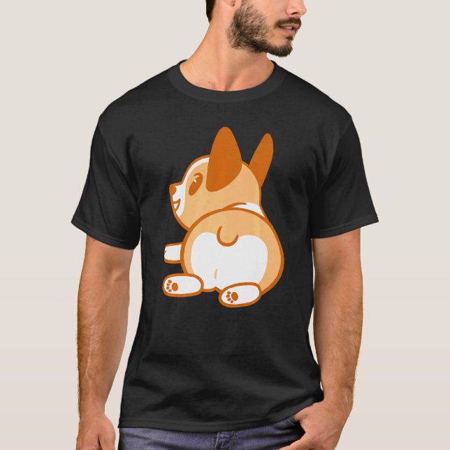 Trendy Cute Corgi Butt Premium T-Shirt (Front)