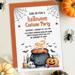 Trendy Cute Costume Halloween Party Invitation    