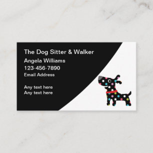 Trendy Cute Dog Sitter Modern Business Cards