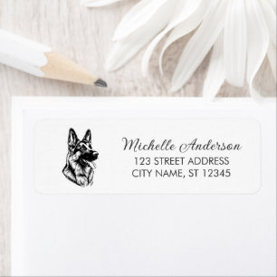 Trendy Cute German Shepherd Dog Return Address    