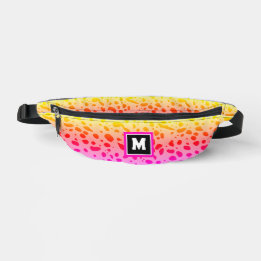 Trendy Cute Girly Pink Gradient Wild Animal Print Bum Bags