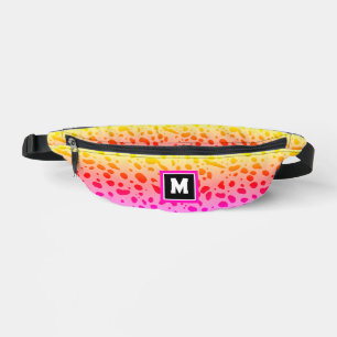 Trendy Cute Girly Pink Gradient Wild Animal Print Bum Bags