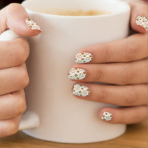 Trendy Cute Gold Shamrock Pattern On White