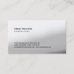 Trendy Cute Grey White Chic Business Card