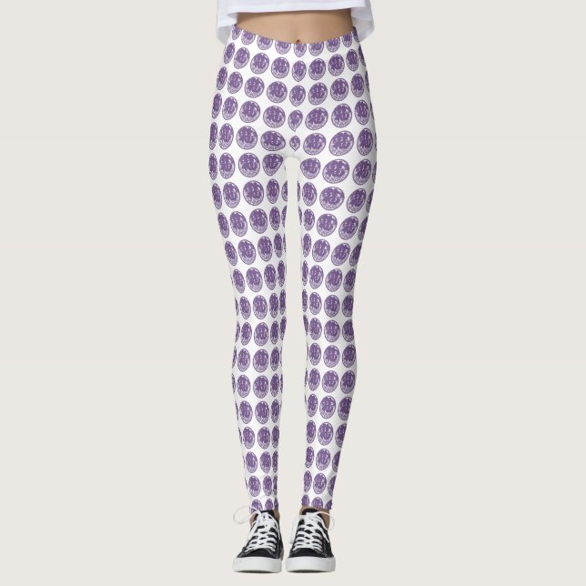 Trendy Cute Lavender Pattern Leggings (Front)