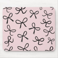 Trendy Cute Little Black Bows Pink