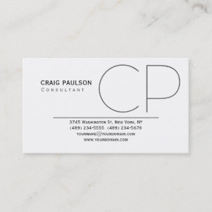 Trendy Cute Monogram Black White Business Card