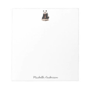 Trendy Cute Panda Bear Personalized Notepad