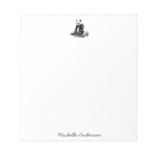 Trendy Cute Panda Bear Personalized Notepad