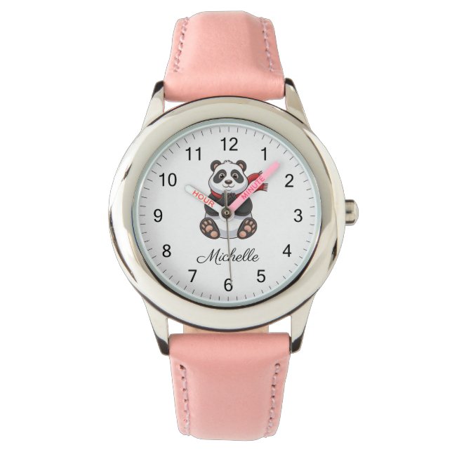 Trendy Cute Panda Bear Personalized  Watch (Front)