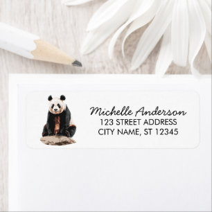 Trendy Cute Panda Bear Return Address  