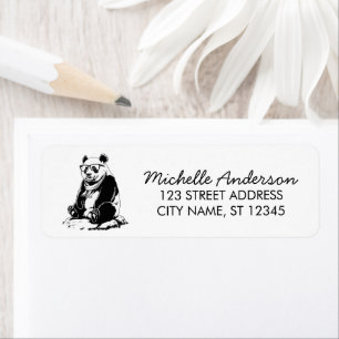 Trendy Cute Panda Bear Return Address  