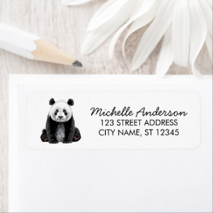 Trendy Cute Panda Bear Return Address  