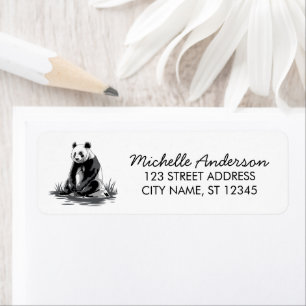 Trendy Cute Panda Bear Return Address  