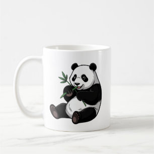 Trendy Cute Panda Bear With Greenery Bamboo Coffee Mug