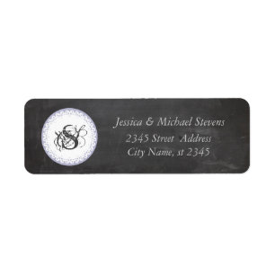 Trendy cute romantic chalkboard wedding monogram