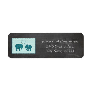 Trendy cute romantic elephants in love chalkboard