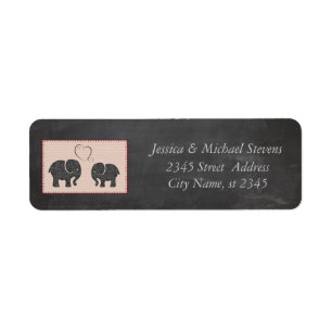 Trendy cute romantic elephants in love chalkboard