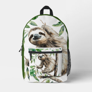 Trendy Cute Sloth In A Tree Custom Printed Backpack