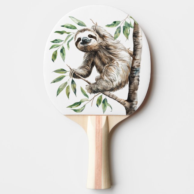Trendy Cute Sloth In A Tree Ping Pong Paddle (Front)