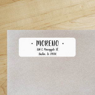 Trendy Cute Stylish Family Name Return Address