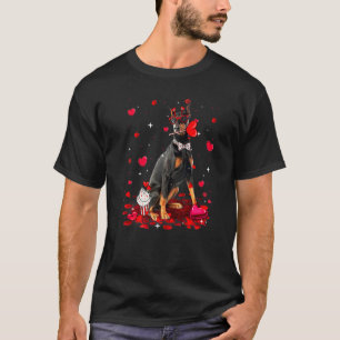Trendy Cute Valentine's Day Doberman Dog Heart Cos T-Shirt