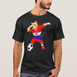 Trendy Dabbing Pitbull Croatia Soccer Fans Jersey T-Shirt