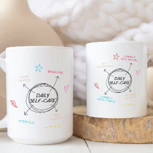 Trendy Daily Self-Care Habits Motivational Coffee Mug