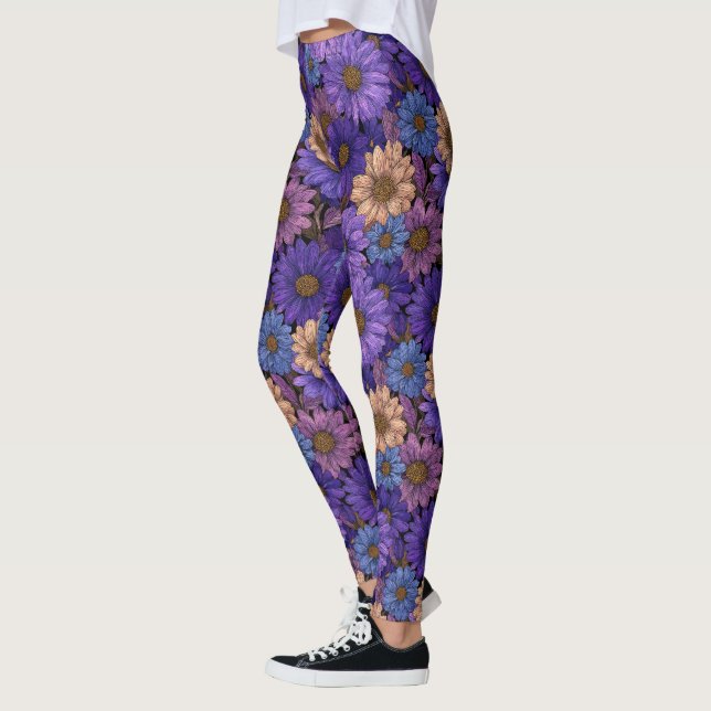 Trendy Daisy Charm Cardio Athletic Leggings (Left)