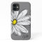 Trendy Daisy Floral Illustration - grey and yellow