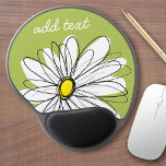 Trendy Daisy Floral Illustration - lime and yellow Gel Mouse Pad<br><div class="desc">A zen and whimsical,  hipster piece of art. You can add a name,  monogram or other custom text. If you need to move the art around,  click on the customise button to make changes.</div>