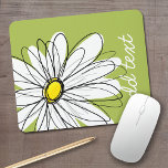 Trendy Daisy Floral Illustration - lime and yellow Mouse Pad<br><div class="desc">A zen and whimsical,  hipster piece of art. You can add a name,  monogram or other custom text. If you need to move the art around,  click on the customize button to make changes.</div>