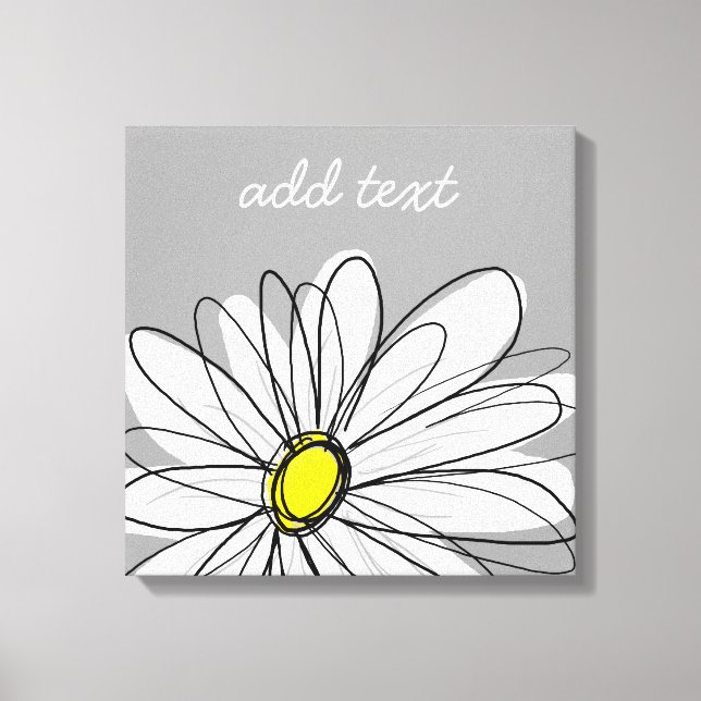 Trendy Daisy with grey and yellow Canvas Print (Front)