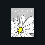 Trendy Daisy with grey and yellow Canvas Print<br><div class="desc">A zen and whimsical,  hipster piece of art. You can add a name,  monogram or other custom text. If you need to move the art around,  click on the customise button to make changes.</div>