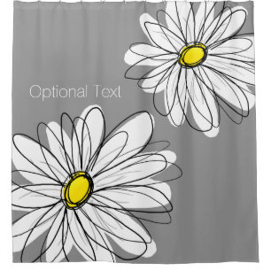 Trendy Daisy yellow U can change background colour Shower Curtain