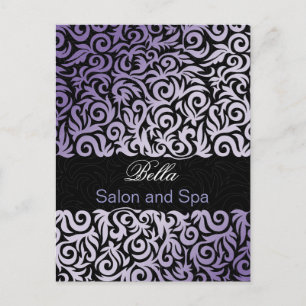 trendy damask purple business ThankYou Cards