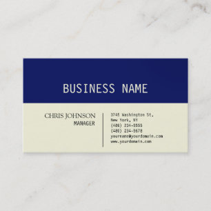 Trendy Dark Blue Beige Charm Manager Business Card