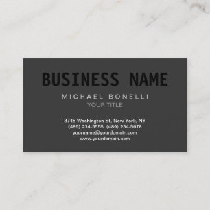 Trendy Dark Grey Black Out Stylish Business Card