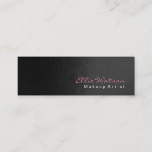 Trendy Dark Grey Pink Makeup Modern Professional Mini Business Card