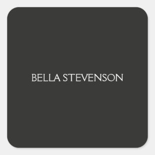 Trendy Dark Grey Plain Simple Minimalist Stylish Square Sticker