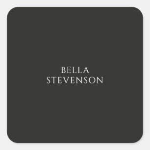 Trendy Dark Grey Plain Simple Minimalist Stylish Square Sticker