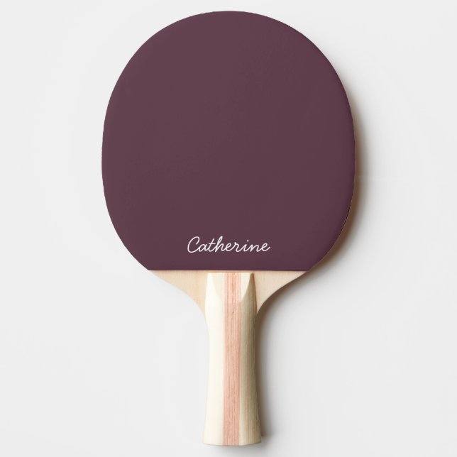 Trendy Dark Plum Brown  Custom Ping Pong Paddle (Front)